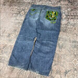 Early 2000s Y2K Coogi Crazy Embroidery Baggy Jeans Size 42x31